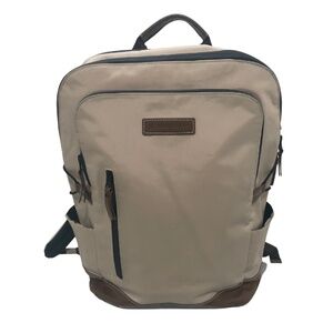 Unisex Johnston & Murphy  Hudson Waterproof Backpack in Taupe Nylon.